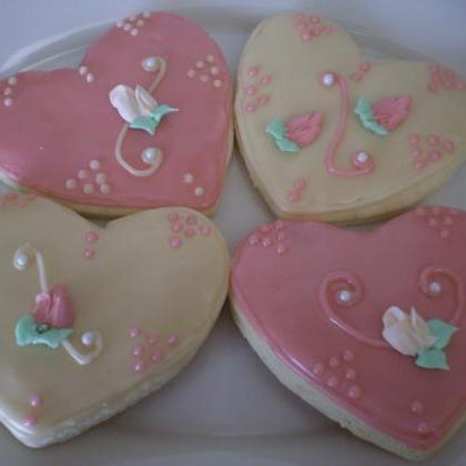 Heart Sugar Cookies decorated glute..