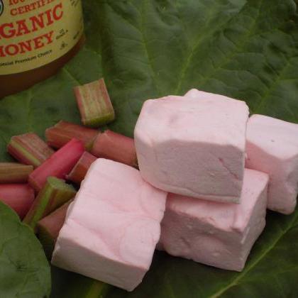 Rhubarb Honey Marshmallows Candy 18 Pieces..