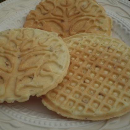 Pizzelle Italian Cookies with nuts,..