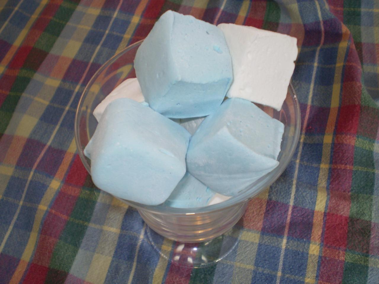Vanilla Bean Blue White Marshmallows made to order gourmet candies