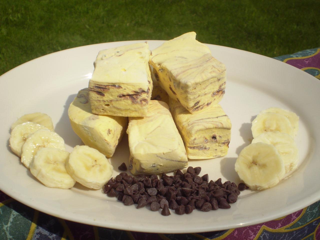 Banana Chocolate Chip Swirl Marshmallows Homemade Candy