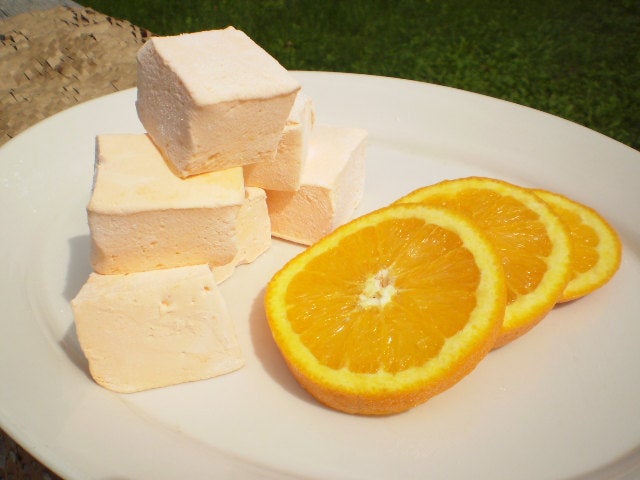 Orange marshmallows handmade confection