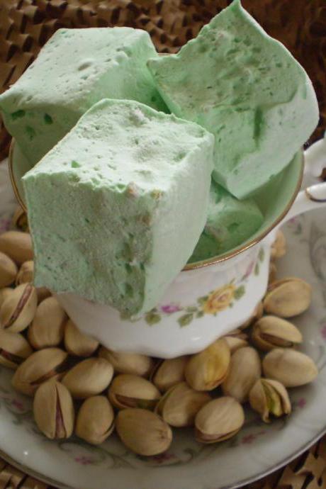 Pistachio marshmallows confection candy 18 pieces handcrafted