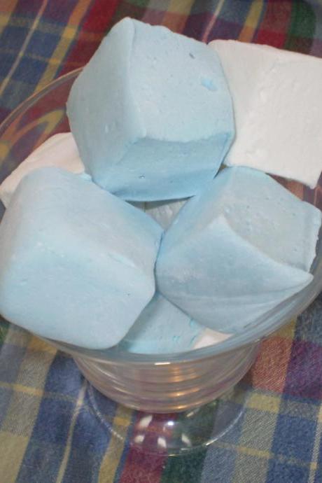 Vanilla Bean Blue White Marshmallows made to order gourmet candies