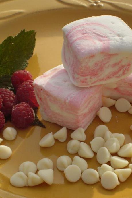 white chocolate raspberry marshmallows handcrafted candy
