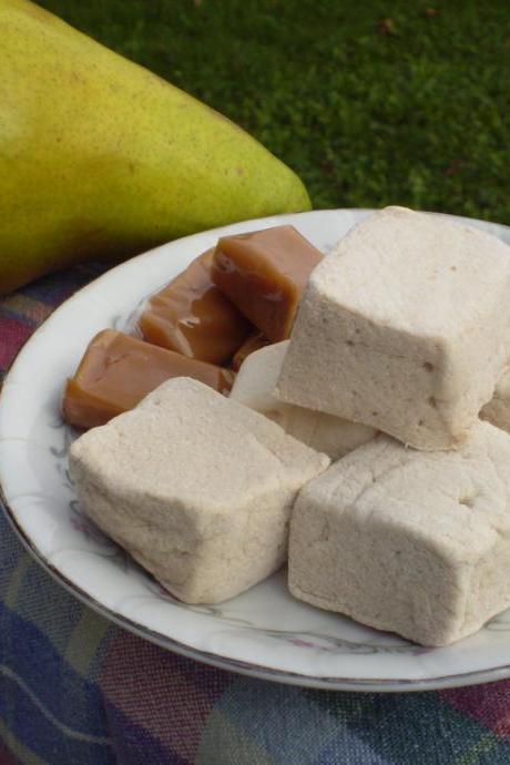 Caramel pear marshmallows handcrafted gourmet candy