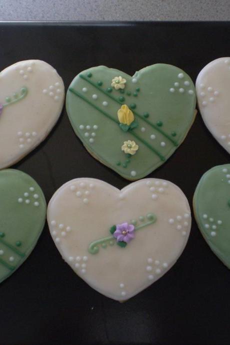 Heart Sugar Cookies decorated gluten free Valentines day