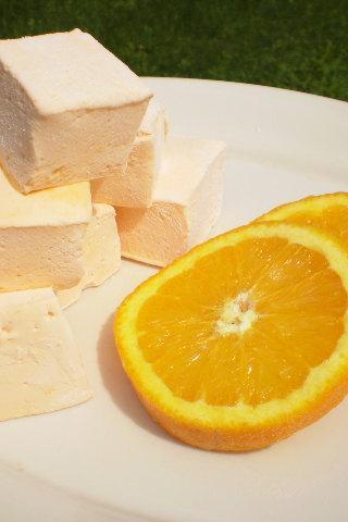Orange marshmallows handmade confection